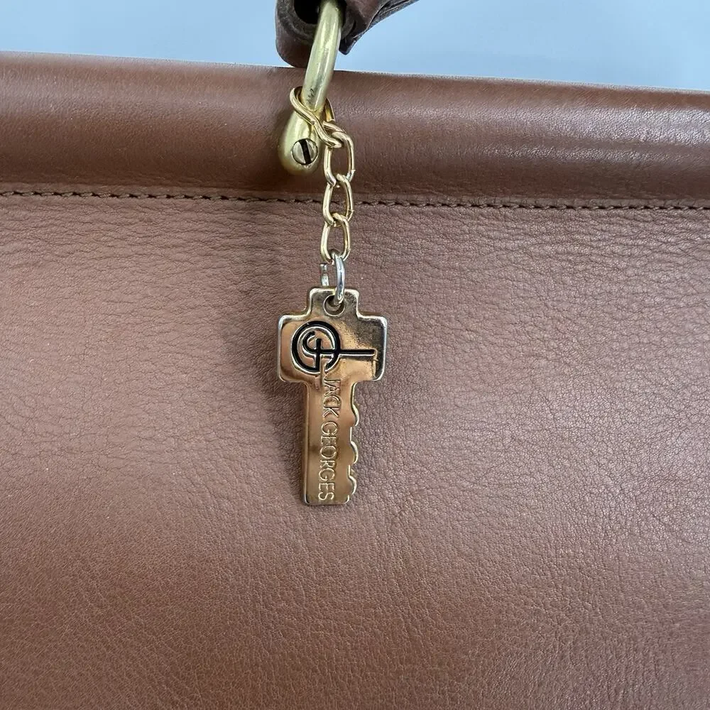 Jack Georges VTG UNIVERSITY PROFESSIONAL LEATHER DOWEL BRIEFCASE Shoulder Bag